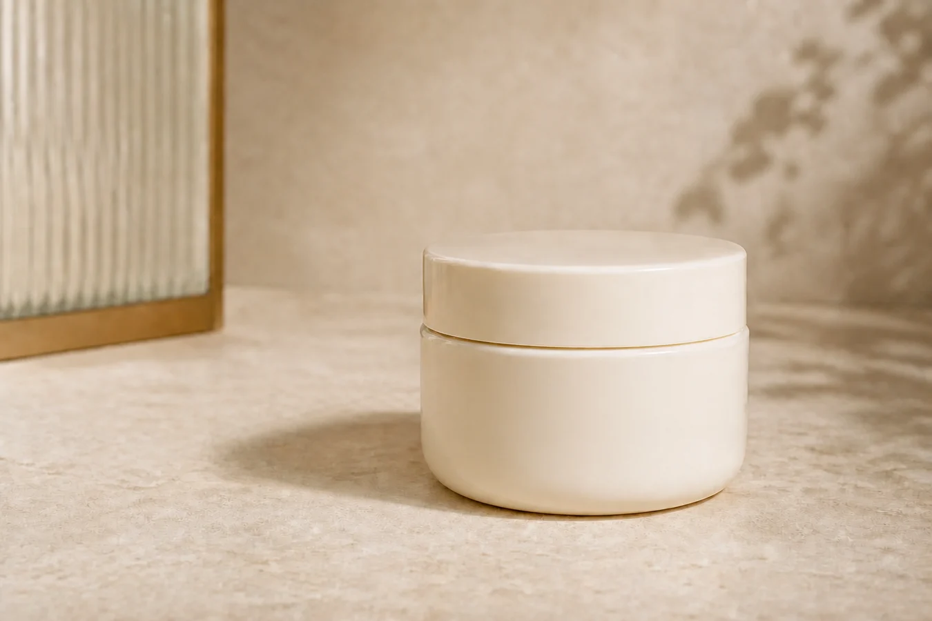 Cream jar photograph after the makeup pencil, date watermark, and product copy have been erased